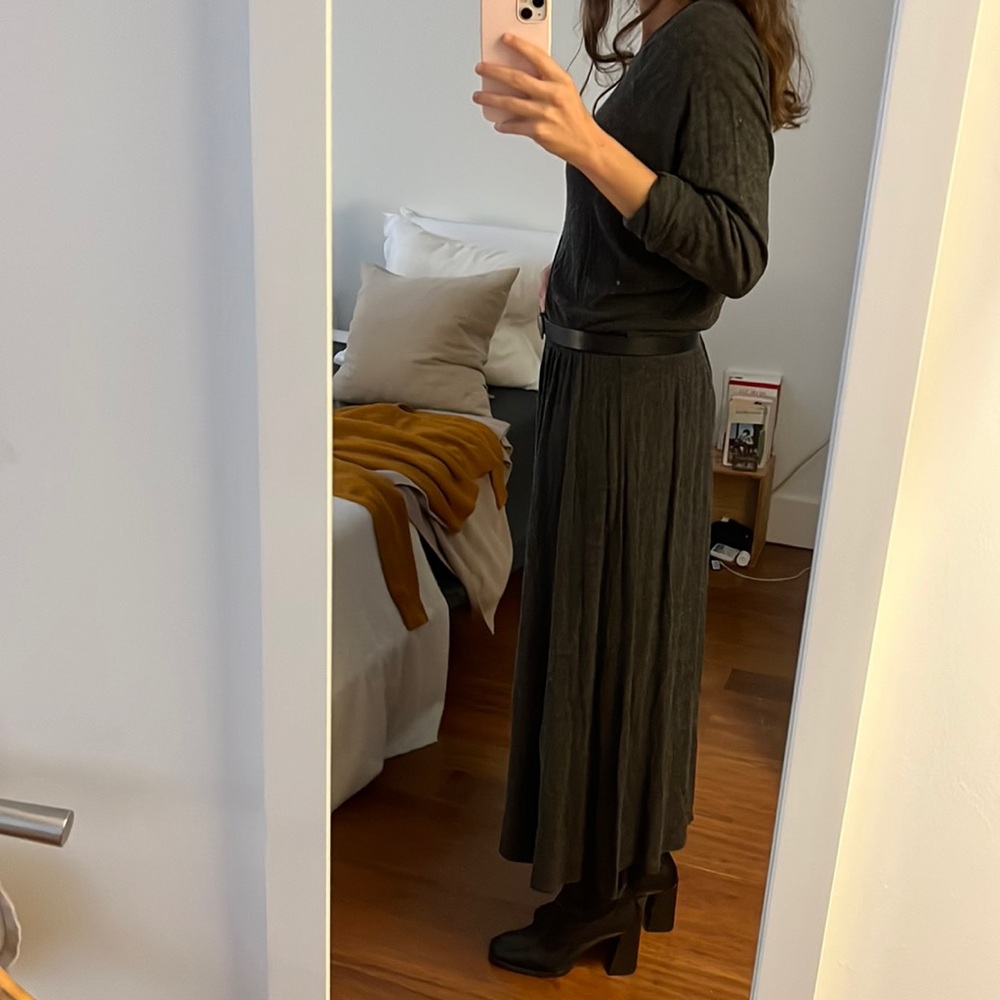 Wool dark grey dress